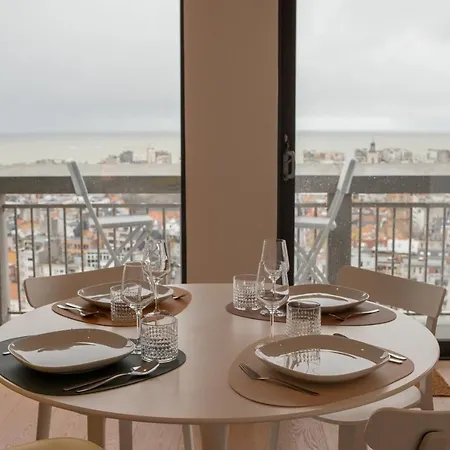 Luxueuze Studio Met Adembenemend Zicht Op Oostende Apartamento